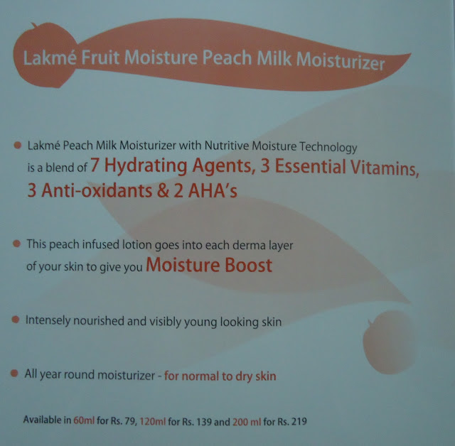 New Lakme Fruit Moisture Peach Milk Moisturiser Review