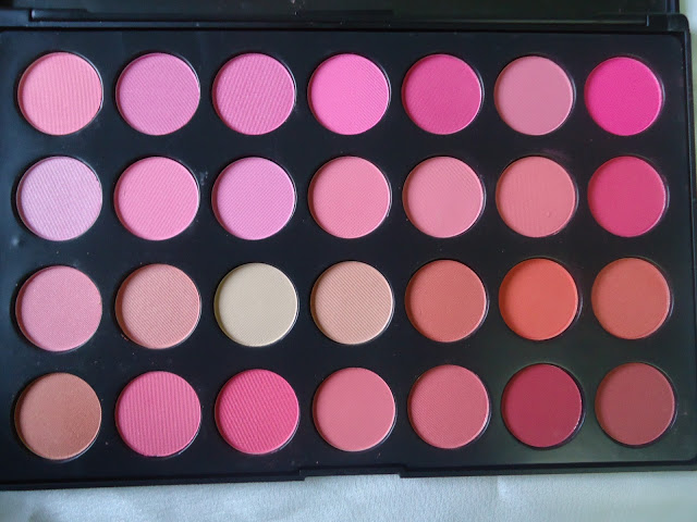 ES Brand 28 Color Eyeshadow Make Up Blush Palette-Glamor Cerise Review,Swatches