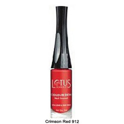 Lotus Herbals Colour Dew Nail Enamel Crimson Red Review, NOTD