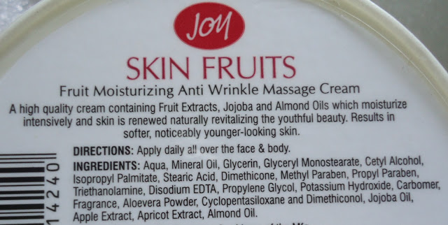 Joy Skin Fruits Fruit Moisturizing Anti Wrinkle Massage Cream Review
