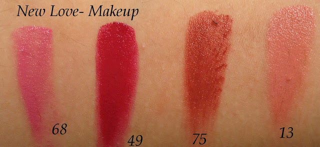 Inglot Freedom System Lipstick 68,49,75,13 Swatches