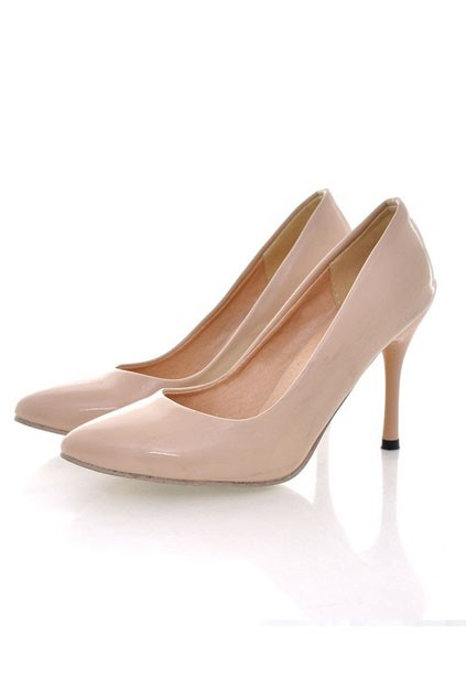 Chic Pointed-toe Low Cut Nude Pumps