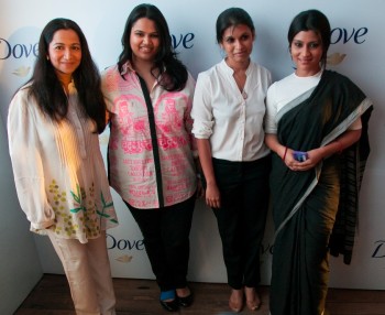 Author Kiran Manral, Chef Pooja Dhingra, Global Brand Manager South Asia Dove Nilushi Jayatileke and Actress Konkona Sen Sharma at Dove event