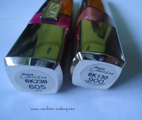 L'oreal Paris Shine Caresse Lip Colors Eve and Pretty Woman Review, Swatches