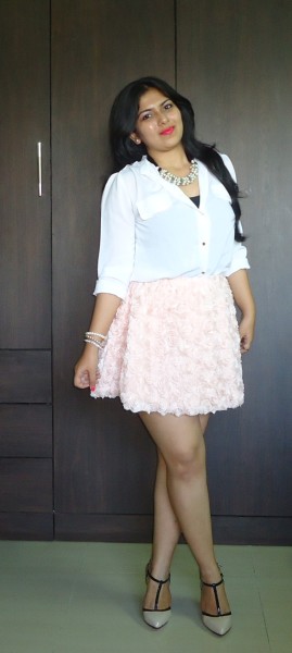 OOTD: Pink Roses Skirt, Lavie 4D Bag