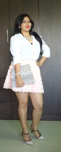 OOTD: Pink Roses Skirt, Lavie 4D Bag, Indian Fashion Blogger, Outfit Posts