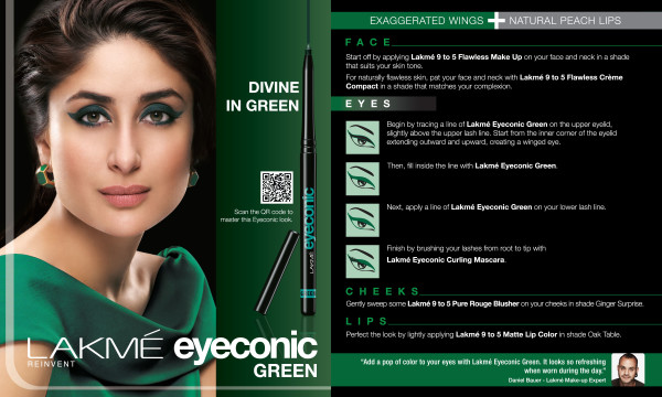 Lakme Kareena Eyeconic Divine in Green Look