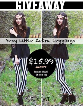Romwe Zebra Striped Leggings Giveaway
