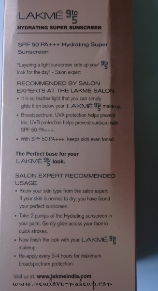Lakme 9 to 5 Super Sunscreens SPF50-Hydrating and Mattifying Review