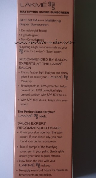 Lakme 9 to 5 Super Sunscreens SPF50-Hydrating and Mattifying Review
