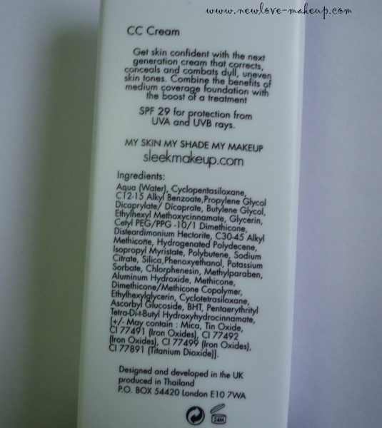 Sleek Makeup CC Cream Light Review, Swatches, Indian makeup and Beauty Blog 