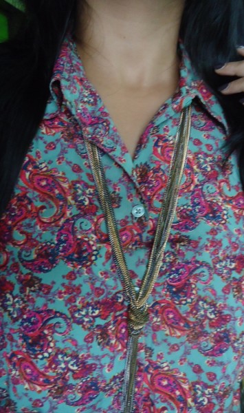 OOTD: Summer Floral Dress, Indian Fashion Blog, Ayesha Accessories Long Chain Necklace