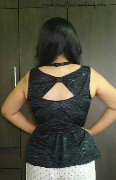 OOTD: Faux Leather Peplum Top, Polka Dots Slouchy Pants, Solester Interchangeable Uppers Flats, Indian Fashion Blog