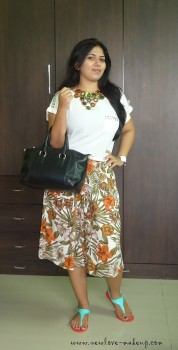 OOTD: Of Studs and Floral, White Studde Top & Floral Culottes,Indian Fashion Blog, Outfit Ideas