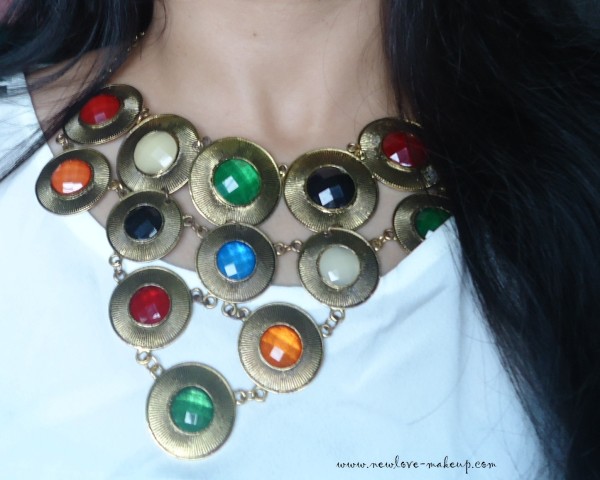 OOTD: Of Studs and Floral, White Studde Top & Floral Culottes,Indian Fashion Blog, Outfit Ideas, The Klick Store Statement Necklace