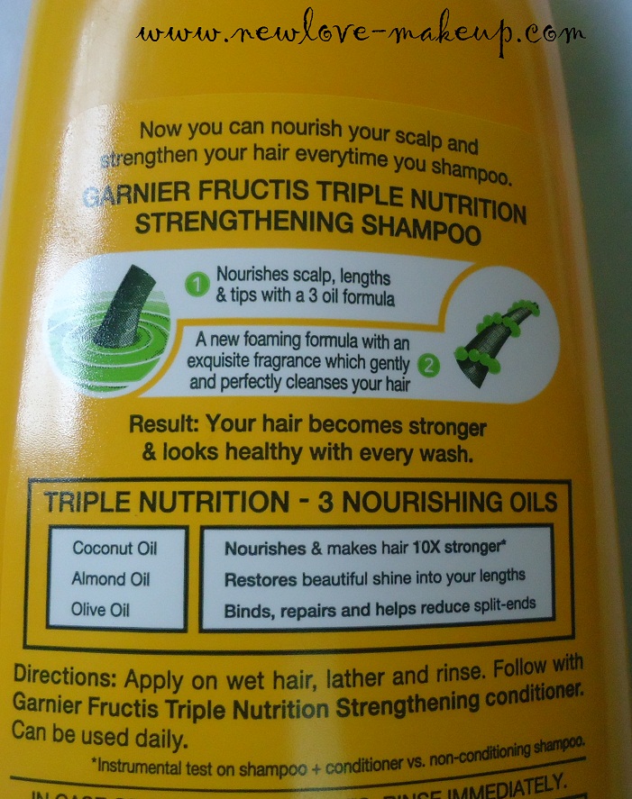 verwijderen Het begin Odysseus Garnier Fructis Triple Nutrition Shampoo,Conditioner Review - New Love -  Makeup