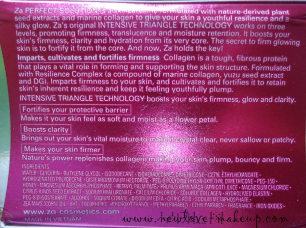 ZA Perfect Solution Restoring Collagen Cream Review, Indian makeup and beauty blog