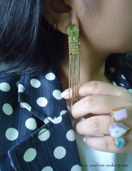 OOTD: Little White Dress, Polka Dots Blazer, Indian Fashion Blog, StalkBuyLove, The Trunk Label, Silvette Jewellery