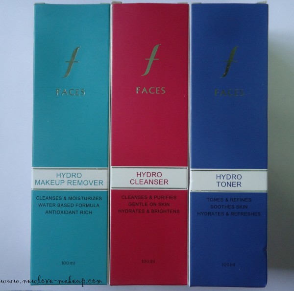 Faces Canada Hydro Range-Makeup Remover,Cleanser,Toner Review