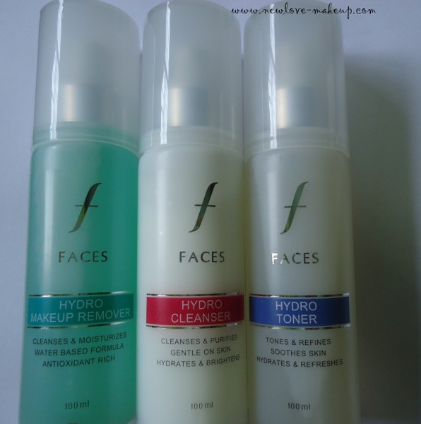 Faces Canada Hydro Range-Makeup Remover,Cleanser,Toner Review