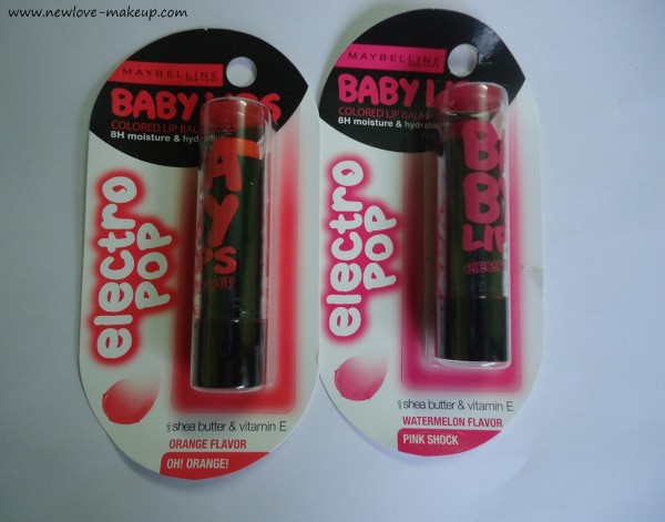 Maybelline Baby Lips Electro Pop Lip Balm Oh! Orange,Pink Shock Review