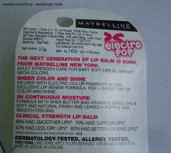 Maybelline Baby Lips Electro Pop Lip Balm Oh! Orange,Pink Shock Review