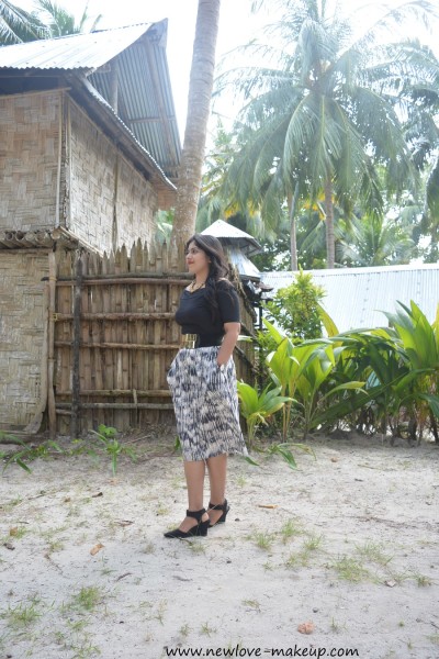 OOTD: Off Shoulder Black Printed Midi Dress, StalkBuyLove,Indian Fashion Blog, Outfit Posts