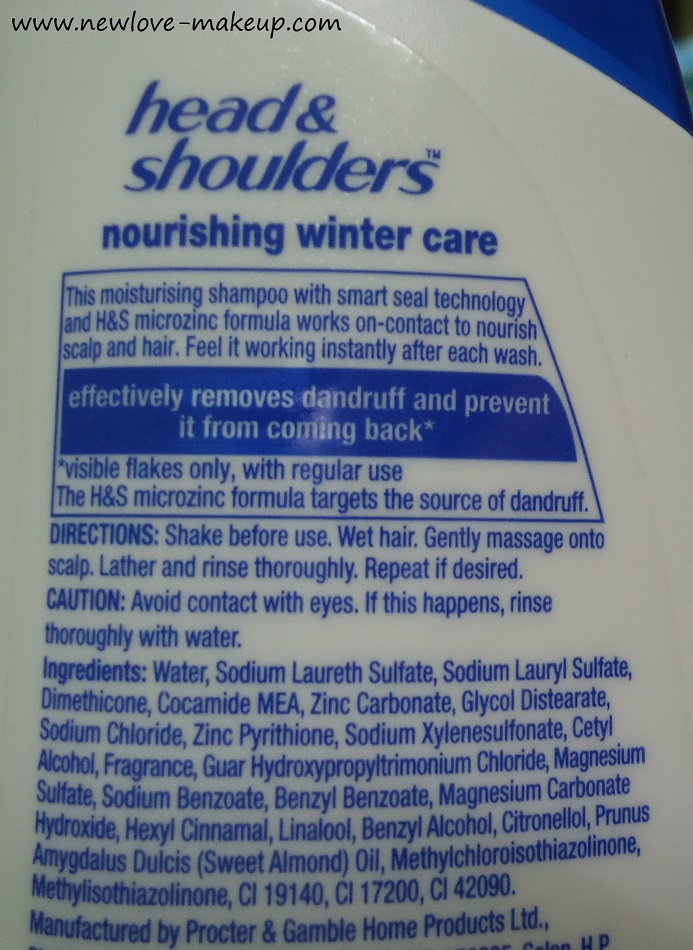 Demon Play Se venligst Klassifikation Head & Shoulders Nourishing Winter Care Anti- Dandruff Shampoo Review - New  Love - Makeup