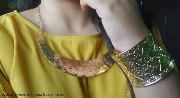 OOTD: Zovi Mustard Yellow Top with Gold Accessories, Indian Fashion Blog
