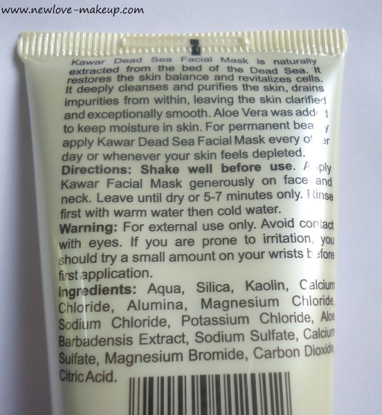 Kawar Dead Sea Facial Mask Review,Indian Beauty Blog,Skin Care
