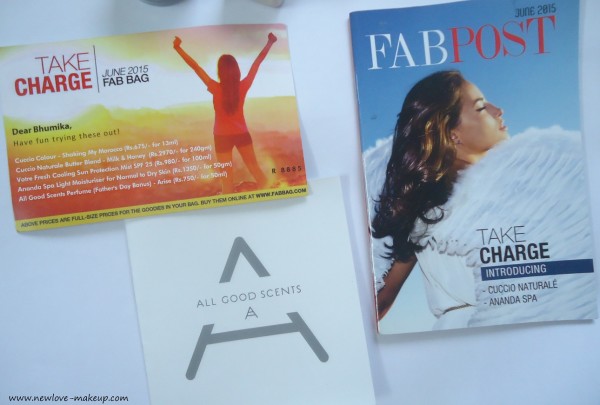 June 'Take Charge' Fab Bag Review,Indian Beauty Blog,Subscription Boxes india