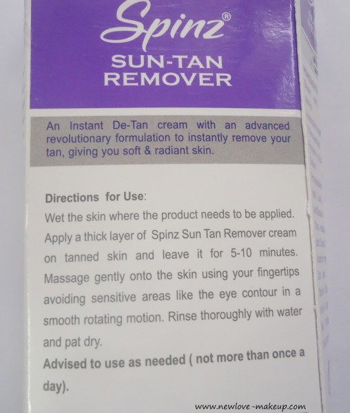 Spinz Sun-Tan Remover Instant De-Tan Cream: Review,Demo