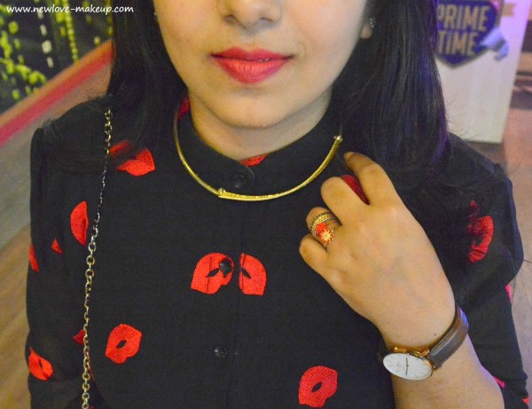 OOTD: Red Lips Embroidered Dress, Indian Fashion Blog, Bombay Fashion Blogger