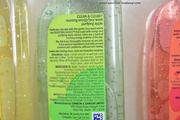 Clean & Clear Morning Energy Face Wash Reviews, Indian Beauty Blog