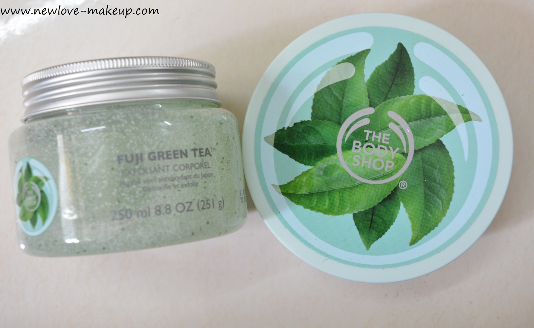 The Body Shop Fuji Green Tea Body Scrub, Body Butter Review - New Love -  Makeup