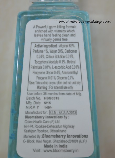 BloomsBerry Hand Sanitizers, Nail Polish Removers Review