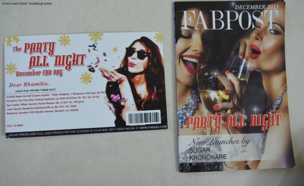 December 2015 'The Party All Night' Fab Bag Review, Dec 2015 Fab Bag