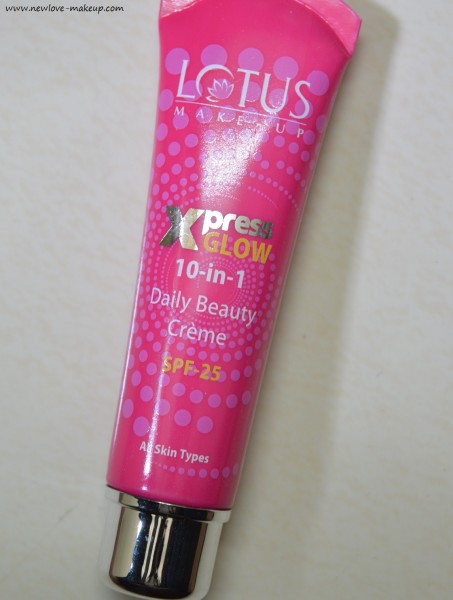 Lotus Herbals Xpress Glow 10 in 1 Daily Beauty Creme SPF 25 Review, Swatches, FOTD