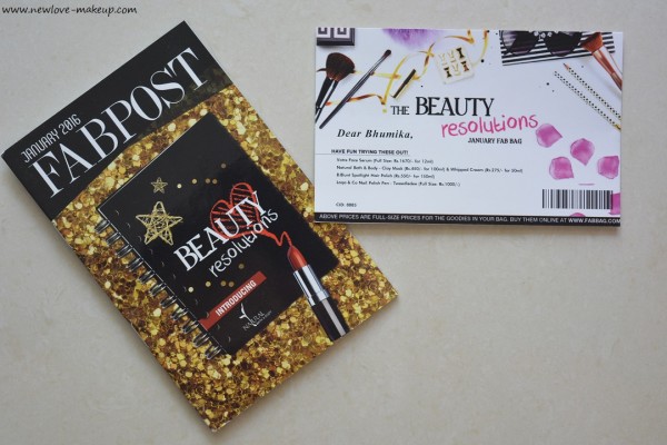 Jan 2016 Beauty Resolutions Fab Bag Review