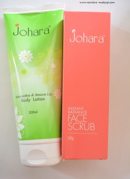 Johara Instant Radiance Face Scrub, Amaranthus and Amazon Lily Body Lotion Review