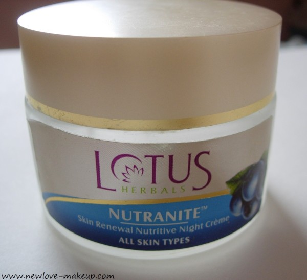 Lotus Herbals Nutranite Skin Renewal Nutritive Night Creme Review, Indian beauty blog