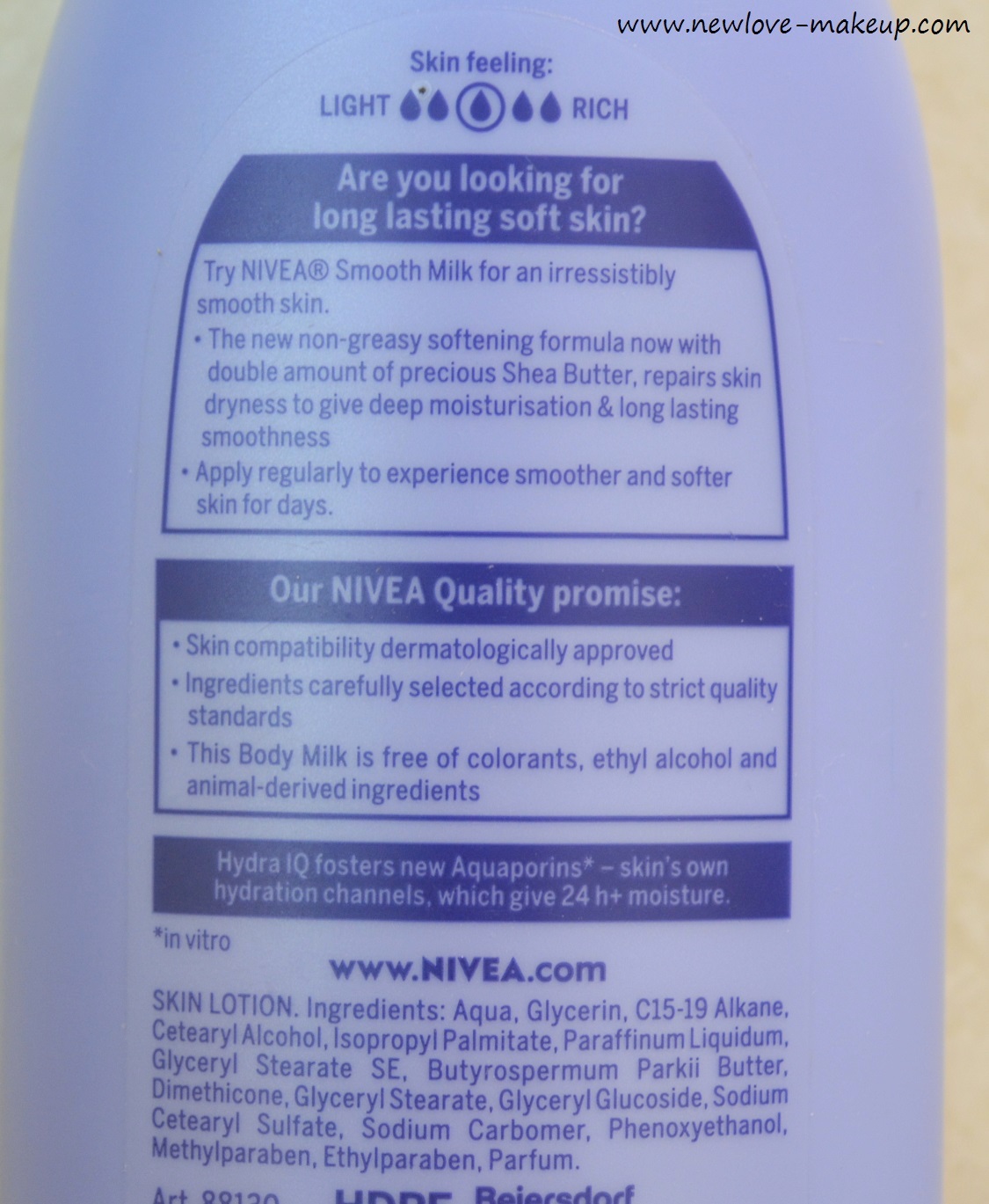 binde Indien undskylde Nivea Body Lotions Review - New Love - Makeup