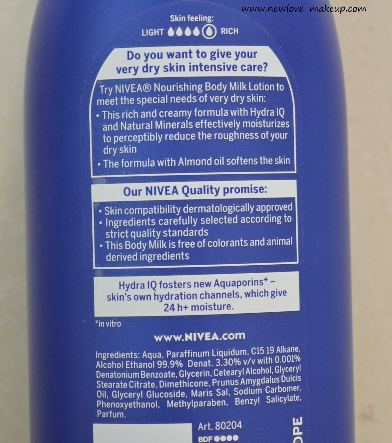binde Indien undskylde Nivea Body Lotions Review - New Love - Makeup