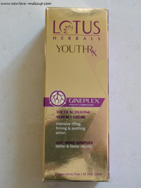 Lotus Herbals YOUTHRx Youth Activating Serum + Crème Review, Indian Beauty Blog