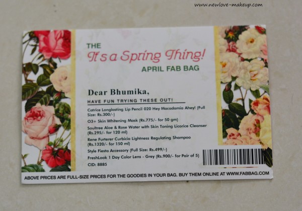 April 2016 Fab Bag Review, Unboxing, Fab Bag Apr 16