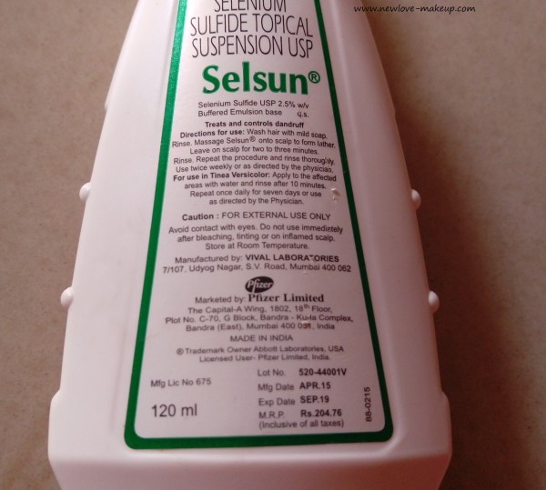 Selsun Selenium Sulfide Topical Suspension Shampoo Review, Anti Dandruff Shampoo India