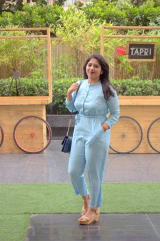 OOTD: Powder Blue Jumpsuit, Indian Fashion Blog,Fashion Blogger, Outfit Of the Day