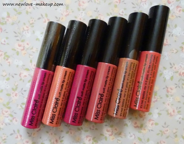Miss Claire Soft Matte Lip Creams Review, Swatches, Indian Makeup and Beauty Blog