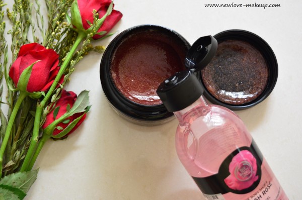 The Body Shop British Rose Shower Gel, Body Scrub Review, Indian Makeup and Beauty Blog