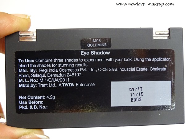 Studiowest Maaya Crystal Eyeshadow Trio Goldmine Review, Swatches, Indian Makeup Blog, Best Eyeshadow India